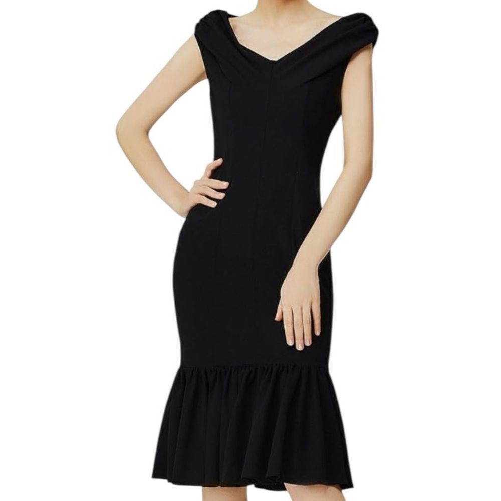 BABEYOND 1950 Style Elegant Black Cocktail Dress Size Medium 📦